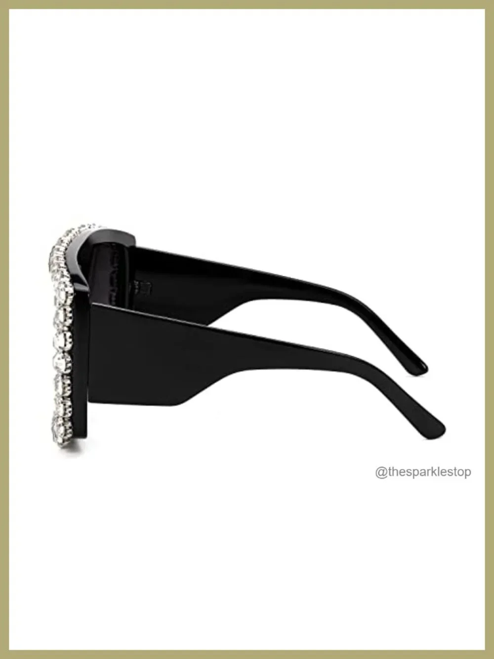 Women's Retro Square Rhinestone Sunglasses Bling Bling Glasses